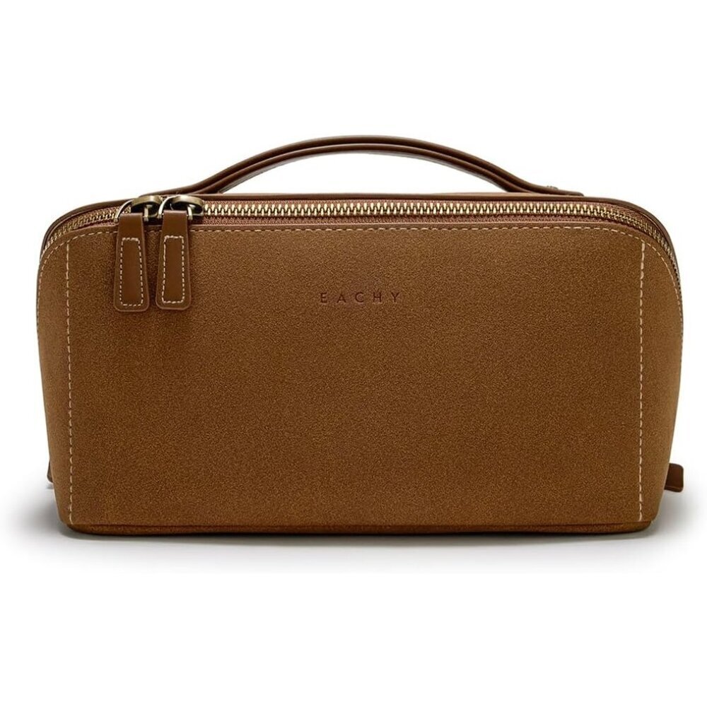 Women IB-Brown Large Capacity Cosmetic Travel Makeup Waterproof Portable Bag